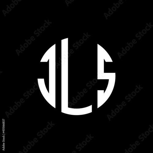 JLS letter logo design. JLS modern letter logo with black background. JLS creative  letter logo. simple and modern letter JLS logo template, JLS circle letter logo design with circle shape. JLS   photo