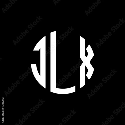 JLX letter logo design. JLX modern letter logo with black background. JLX creative  letter logo. simple and modern letter JLX logo template, JLX circle letter logo design with circle shape. JLX   photo