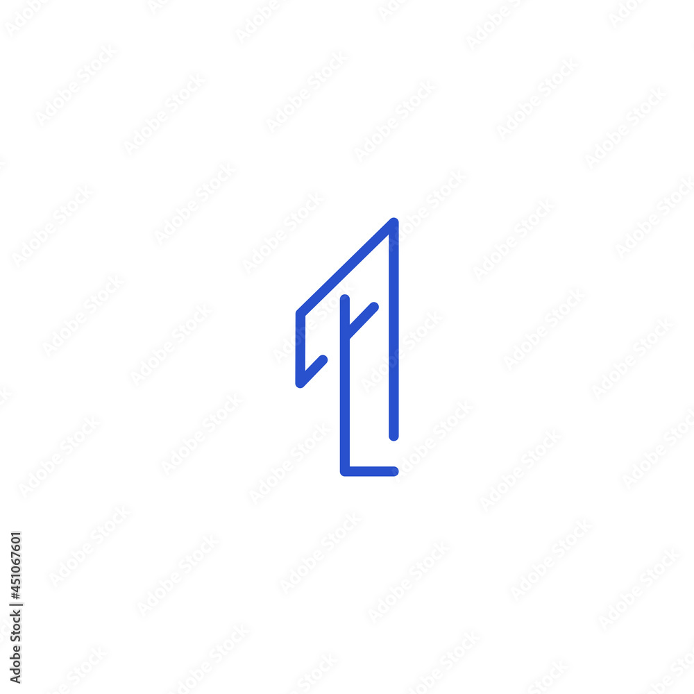 Minimalism line logo initial letter 1 Minimalism line logo initial letter 1