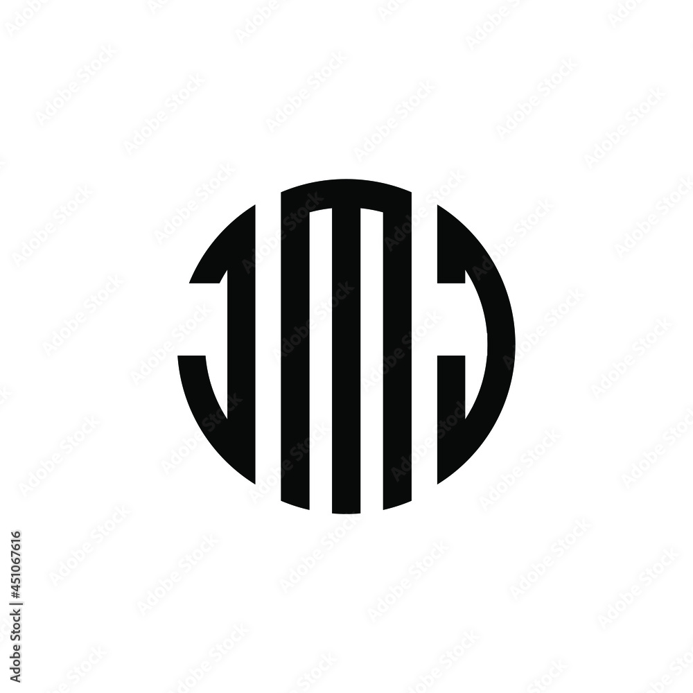 JMJ letter logo design. JMJ modern letter logo with black background ...