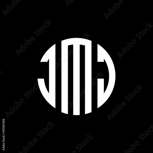 JMJ letter logo design. JMJ modern letter logo with black background. JMJ creative  letter logo. simple and modern letter JMJ logo template, JMJ circle letter logo design with circle shape. JMJ   photo