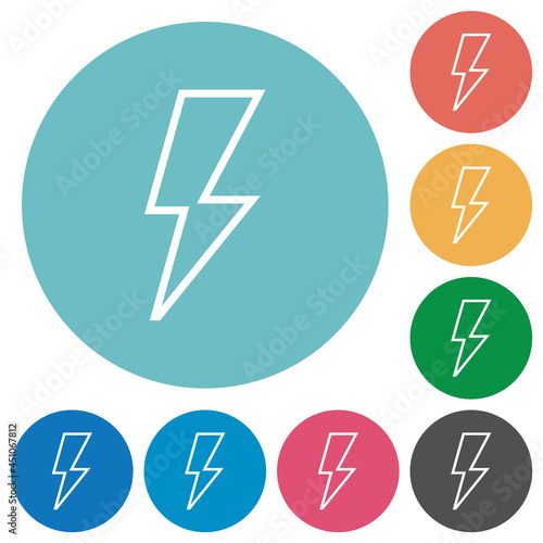 Flash outline flat round icons