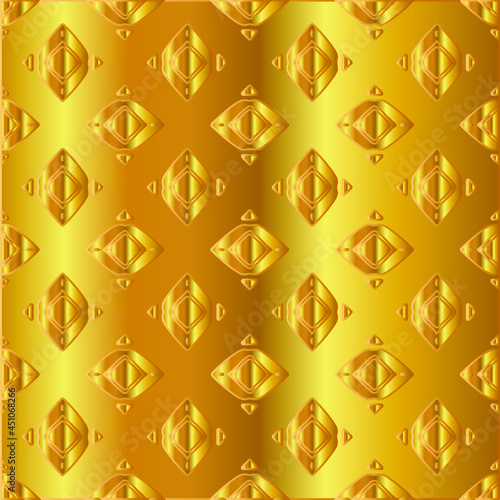 Geometric vector pattern with yellow and white gradient. gold ornament for wallpapers and backgrounds. 