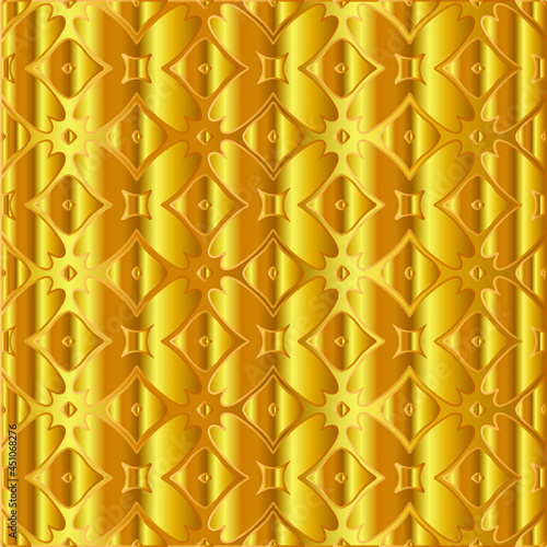 Geometric vector pattern with yellow and white gradient. gold ornament for wallpapers and backgrounds. 