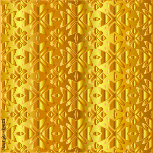 Geometric vector pattern with yellow and white gradient. gold ornament for wallpapers and backgrounds. 