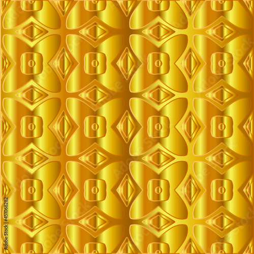 Geometric vector pattern with yellow and white gradient. gold ornament for wallpapers and backgrounds. 