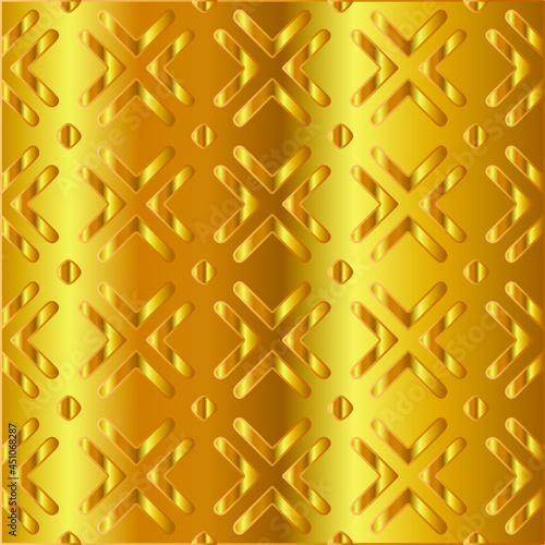 Geometric vector pattern with yellow and white gradient. gold ornament for wallpapers and backgrounds. 
