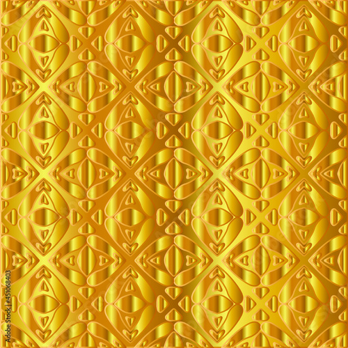 Geometric vector pattern with yellow and white gradient. gold ornament for wallpapers and backgrounds. 