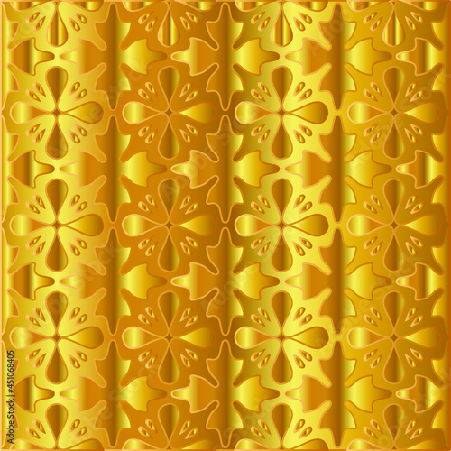 Geometric vector pattern with yellow and white gradient. gold ornament for wallpapers and backgrounds. 