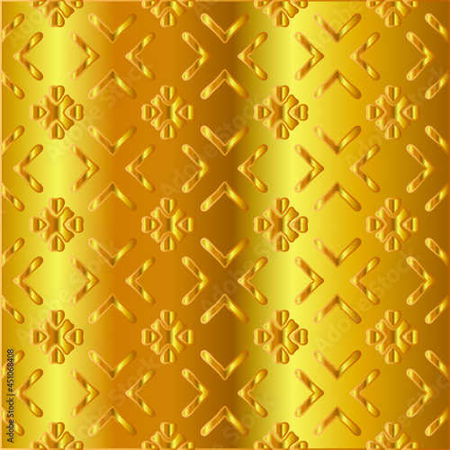 Geometric vector pattern with yellow and white gradient. gold ornament for wallpapers and backgrounds. 