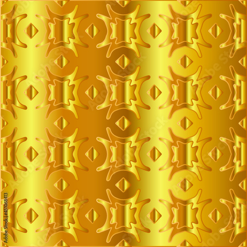 Geometric vector pattern with yellow and white gradient. gold ornament for wallpapers and backgrounds. 