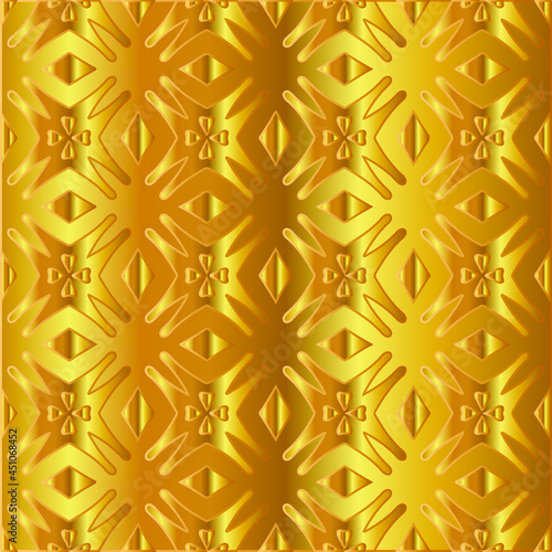 Geometric vector pattern with yellow and white gradient. gold ornament for wallpapers and backgrounds. 