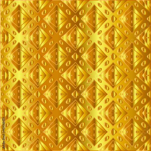 Geometric vector pattern with yellow and white gradient. gold ornament for wallpapers and backgrounds. 