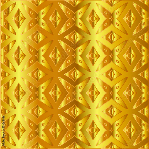 Geometric vector pattern with yellow and white gradient. gold ornament for wallpapers and backgrounds. 