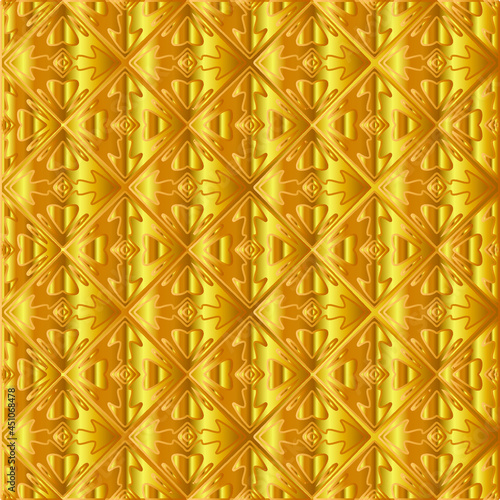 Geometric vector pattern with yellow and white gradient. gold ornament for wallpapers and backgrounds. 