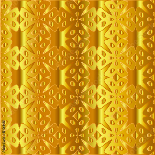 Geometric vector pattern with yellow and white gradient. gold ornament for wallpapers and backgrounds. 