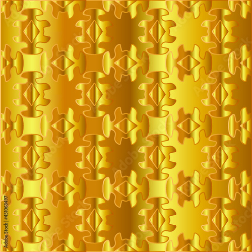 Geometric vector pattern with yellow and white gradient. gold ornament for wallpapers and backgrounds. 