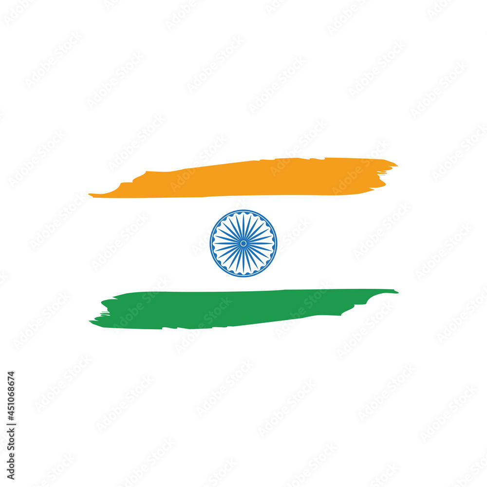 India Independence Day 15 th of august. Treecolor flag India in grunge