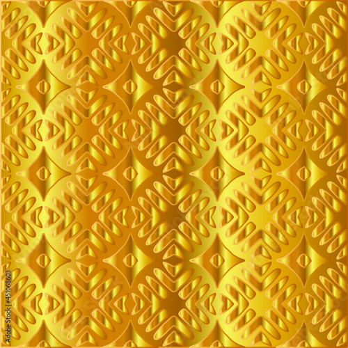 Geometric vector pattern with yellow and white gradient. gold ornament for wallpapers and backgrounds. 