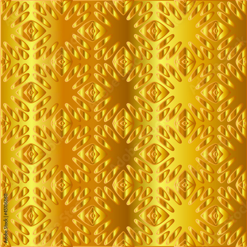 Geometric vector pattern with yellow and white gradient. gold ornament for wallpapers and backgrounds. 