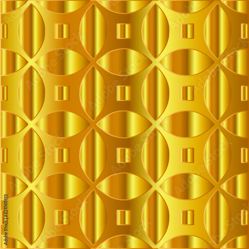 Geometric vector pattern with yellow and white gradient. gold ornament for wallpapers and backgrounds. 