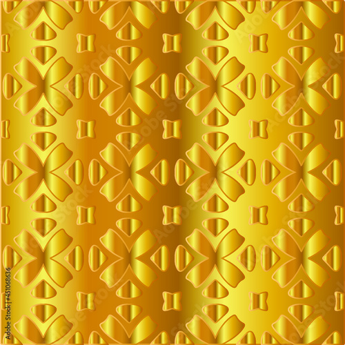 Geometric vector pattern with yellow and white gradient. gold ornament for wallpapers and backgrounds. 