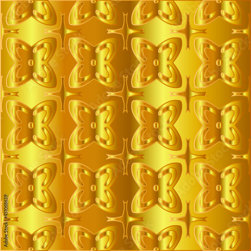 Geometric vector pattern with yellow and white gradient. gold ornament for wallpapers and backgrounds. 