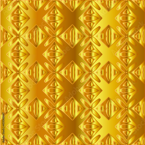 Geometric vector pattern with yellow and white gradient. gold ornament for wallpapers and backgrounds. 