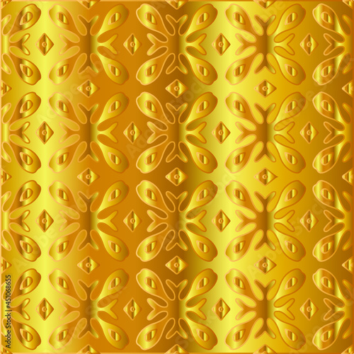 Geometric vector pattern with yellow and white gradient. gold ornament for wallpapers and backgrounds. 