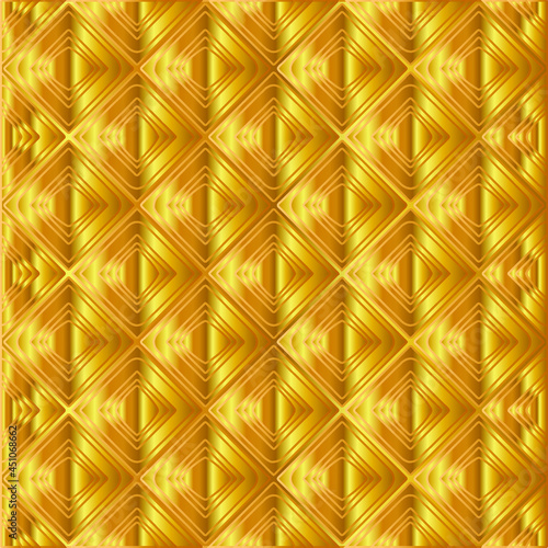 Geometric vector pattern with yellow and white gradient. gold ornament for wallpapers and backgrounds. 