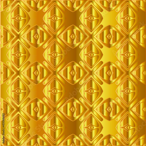 Geometric vector pattern with yellow and white gradient. gold ornament for wallpapers and backgrounds. 