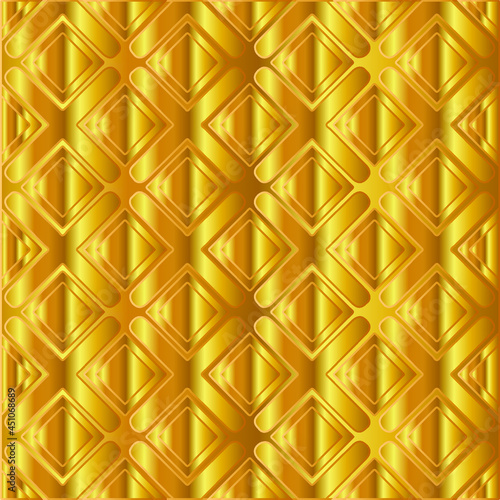 Geometric vector pattern with yellow and white gradient. gold ornament for wallpapers and backgrounds. 