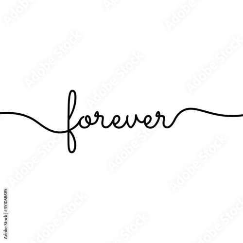 Forever lettering line. Vector illustration 