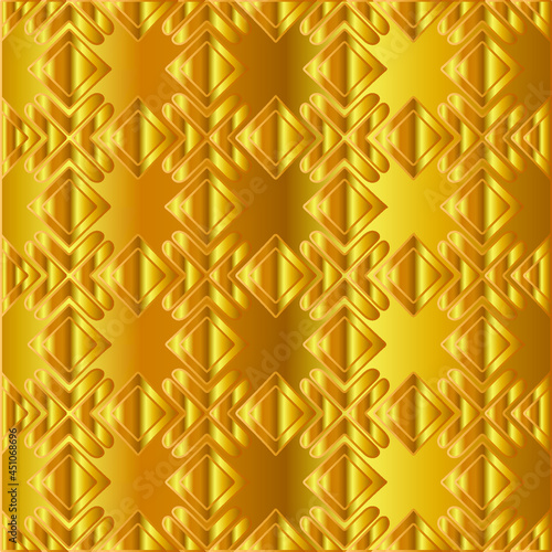 Geometric vector pattern with yellow and white gradient. gold ornament for wallpapers and backgrounds. 
