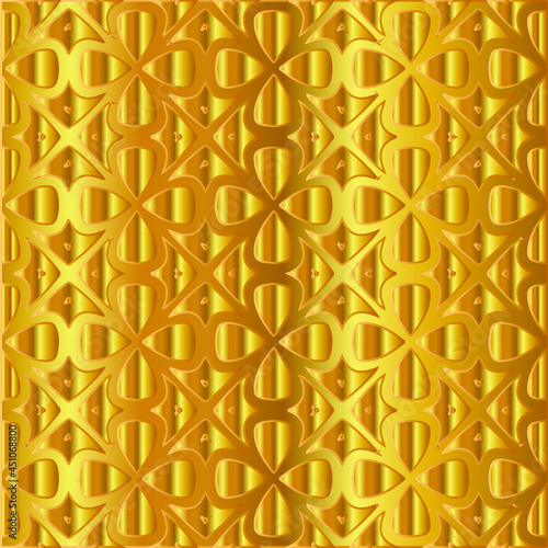 Geometric vector pattern with yellow and white gradient. gold ornament for wallpapers and backgrounds. 