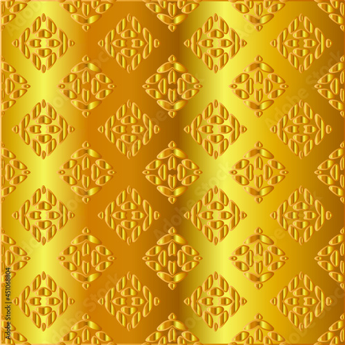 Geometric vector pattern with yellow and white gradient. gold ornament for wallpapers and backgrounds. 