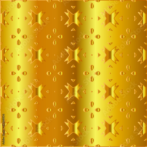 Geometric vector pattern with yellow and white gradient. gold ornament for wallpapers and backgrounds. 