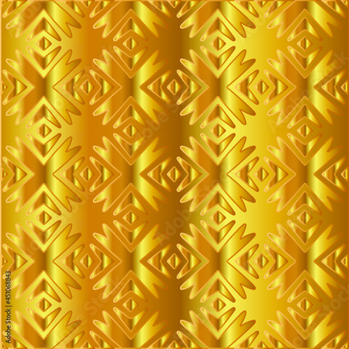 Geometric vector pattern with yellow and white gradient. gold ornament for wallpapers and backgrounds. 