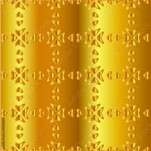 Geometric vector pattern with yellow and white gradient. gold ornament for wallpapers and backgrounds. 