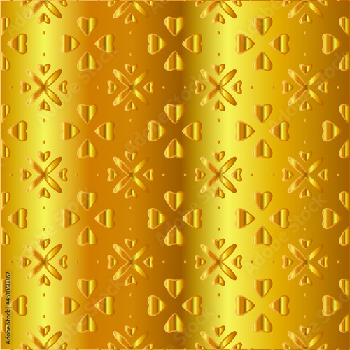 Geometric vector pattern with yellow and white gradient. gold ornament for wallpapers and backgrounds. 