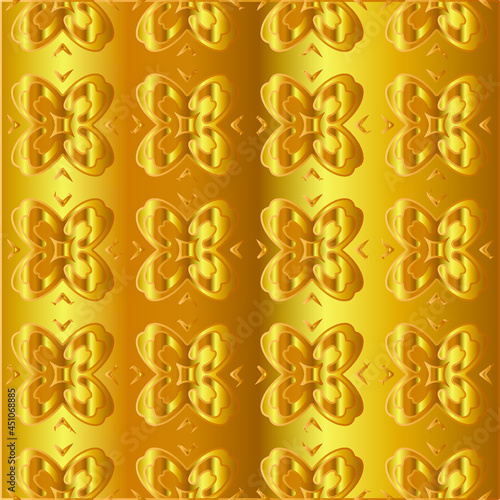 Geometric vector pattern with yellow and white gradient. gold ornament for wallpapers and backgrounds. 