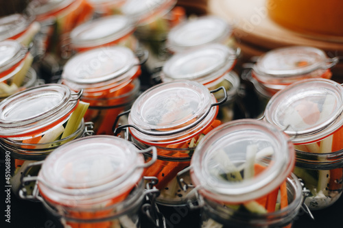 Beautifully decorated catering snacks and appetizers