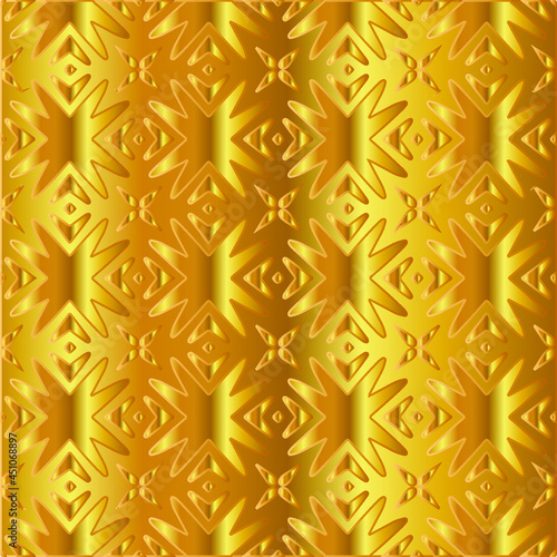 Geometric vector pattern with yellow and white gradient. gold ornament for wallpapers and backgrounds. 