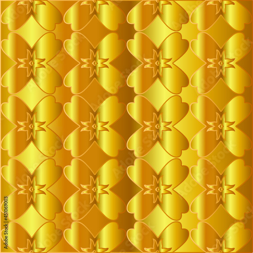 Geometric vector pattern with yellow and white gradient. gold ornament for wallpapers and backgrounds.
