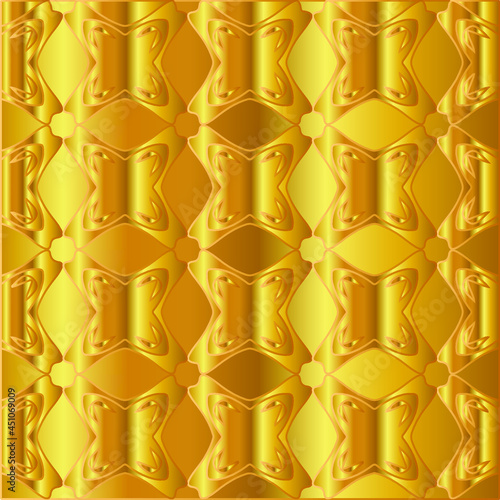 Geometric vector pattern with yellow and white gradient. gold ornament for wallpapers and backgrounds.
