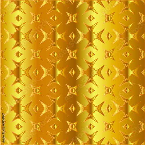 Geometric vector pattern with yellow and white gradient. gold ornament for wallpapers and backgrounds.
