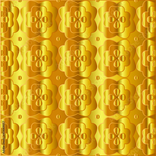Geometric vector pattern with yellow and white gradient. gold ornament for wallpapers and backgrounds.
