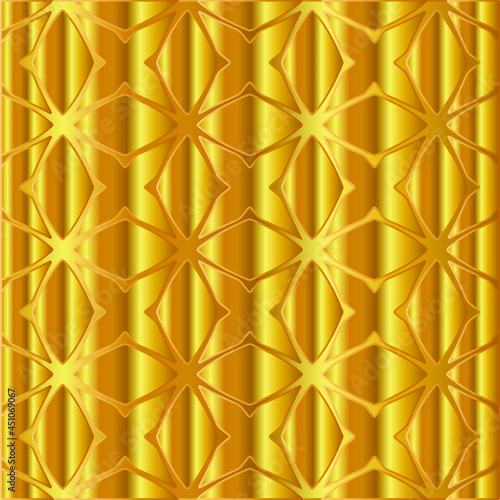 Geometric vector pattern with yellow and white gradient. gold ornament for wallpapers and backgrounds.

