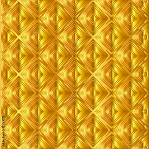 Geometric vector pattern with yellow and white gradient. gold ornament for wallpapers and backgrounds.  © t2k4