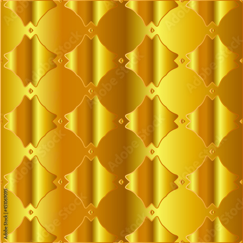 Geometric vector pattern with yellow and white gradient. gold ornament for wallpapers and backgrounds. 